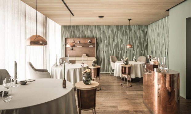 Interior view of the Artifex gourmet restaurant at the Feuerstein