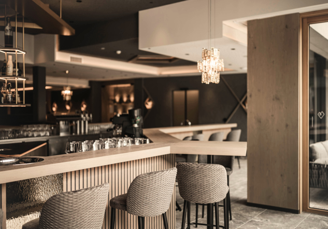 Blick auf den neuen Bar Tresen.
