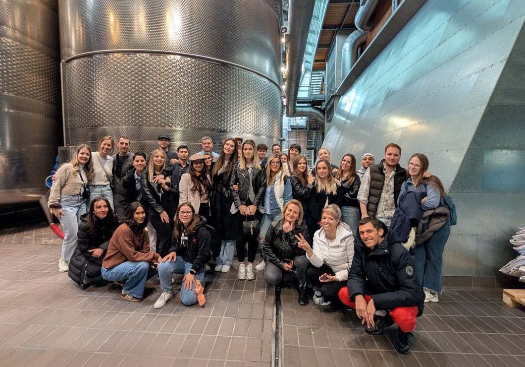 Our Feuerstein team visits the wine cellars of the Rotari winery.