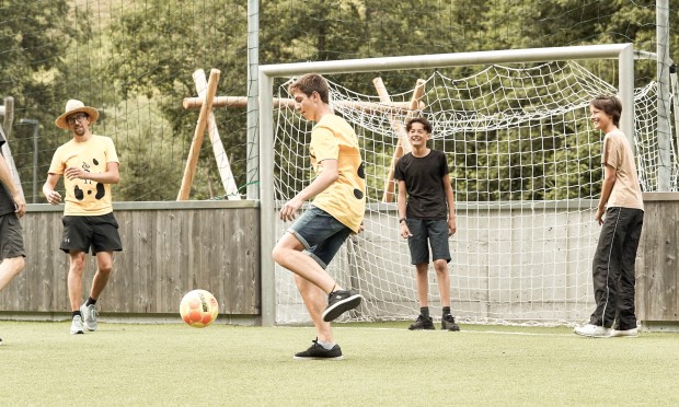 Group of boys playing football