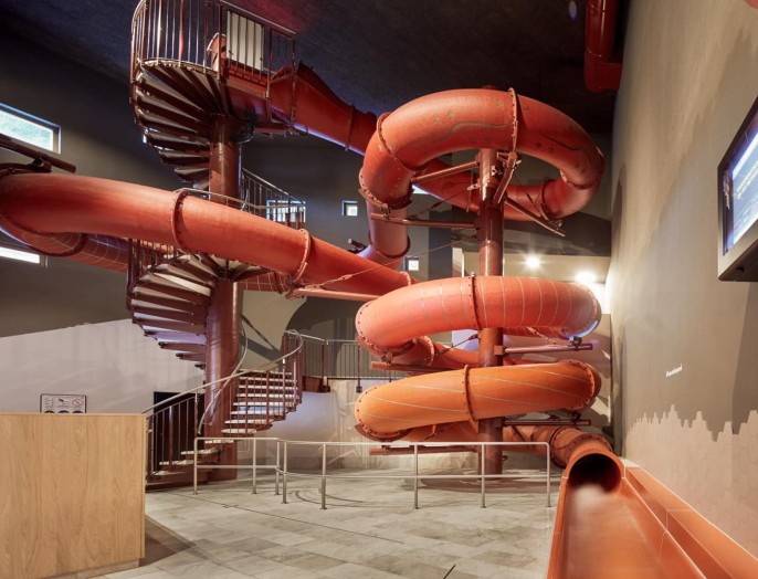 Long slide in the spa area of the Feuerstein Hotel