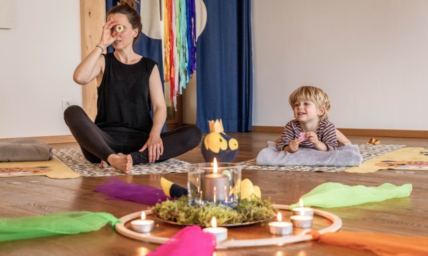 Mother and son enjoying the Family Relax.