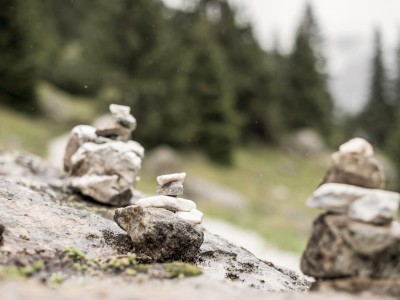 Steinskulpturen im Wald