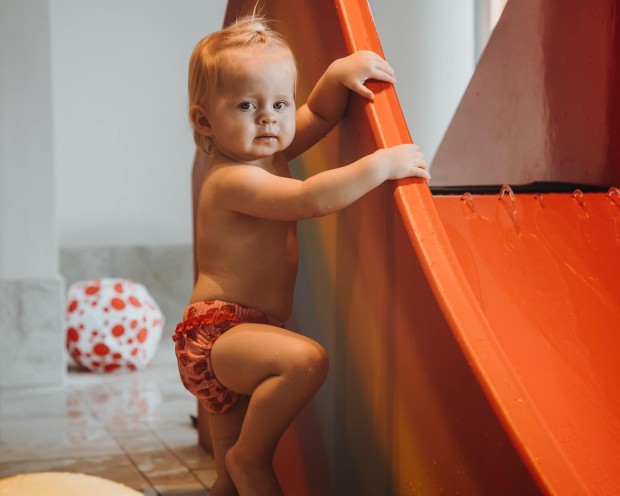 The baby pool at the family spa hotel Feuerstein in South Tyrol