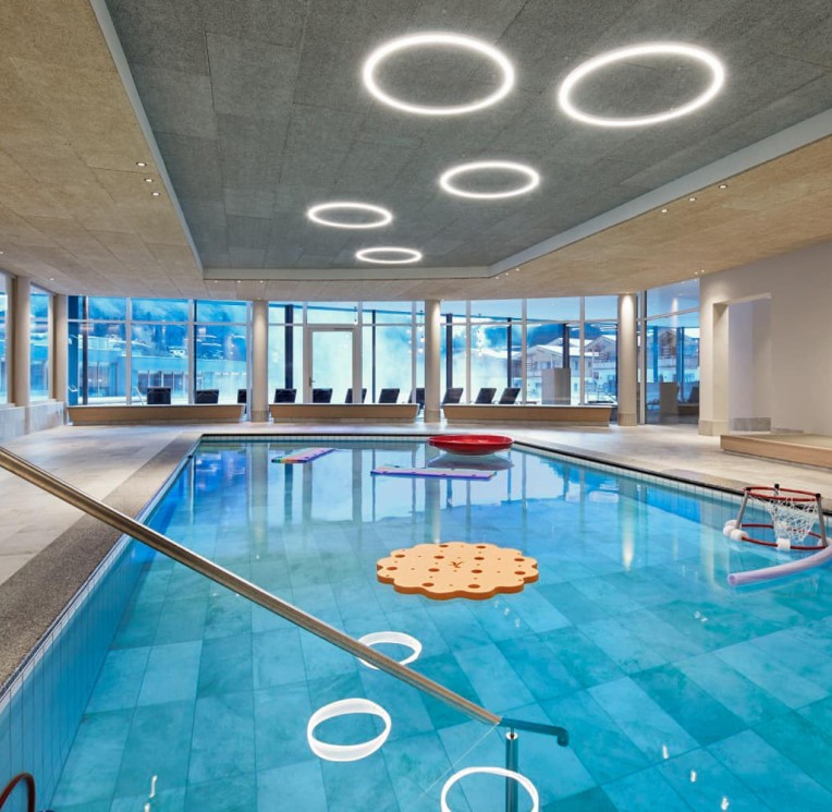The didactic pool at the family spa hotel Feuerstein in South Tyrol
