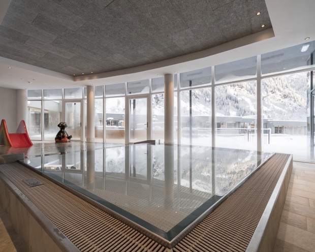 The baby pool at the family spa hotel Feuerstein in South Tyrol