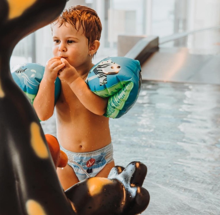 The baby pool at the family spa hotel Feuerstein in South Tyrol