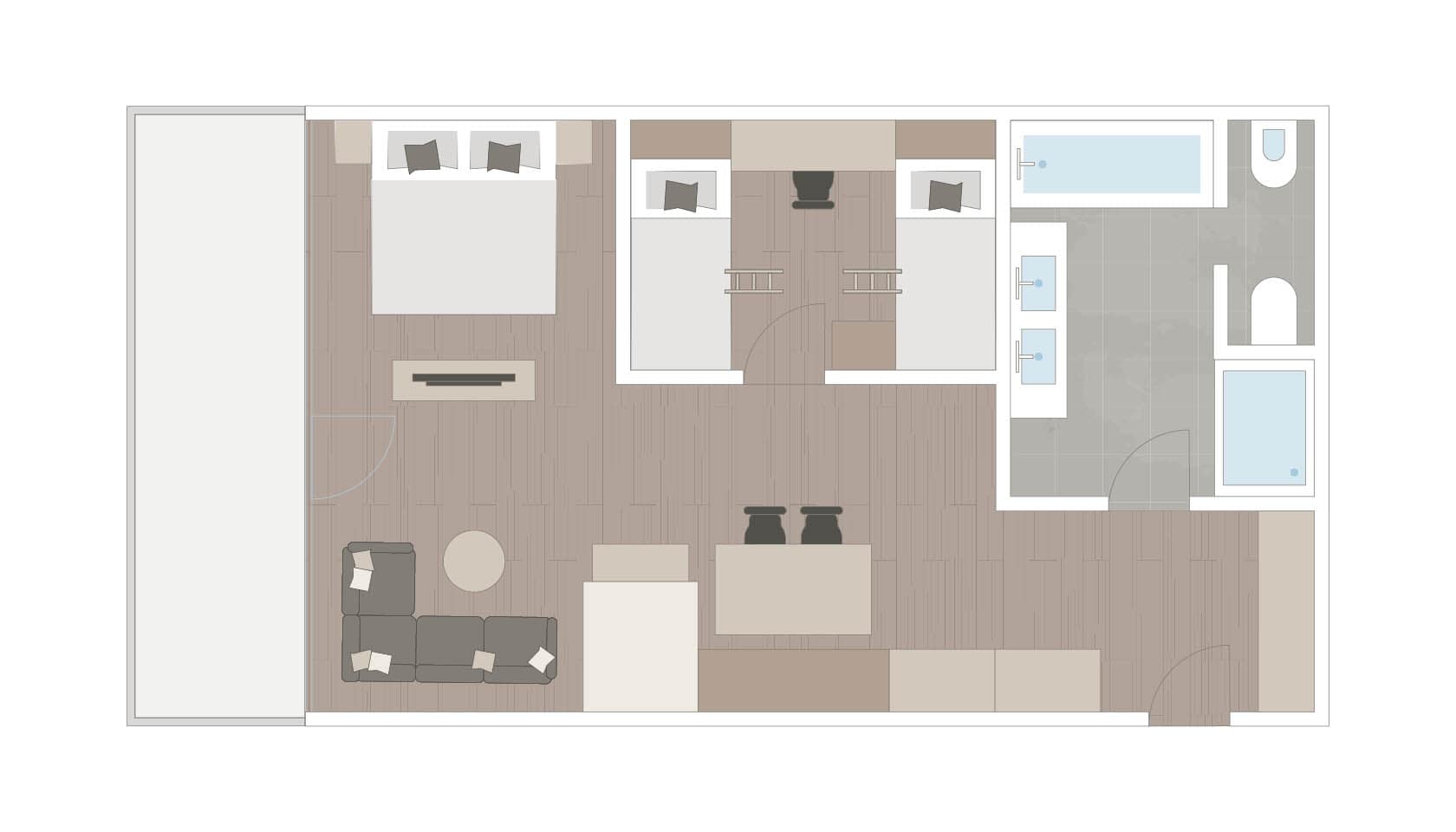Zimmerplan der Familiensuite Adular