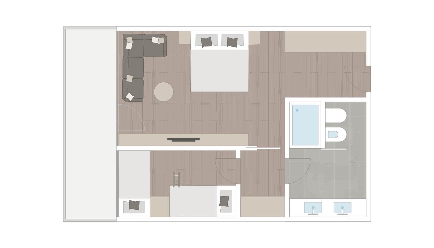 Zimmerplan der Familiensuite Jaspis